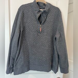 Women's Gray Quilted Quarter-Zip Pullover Plus Size 3X
